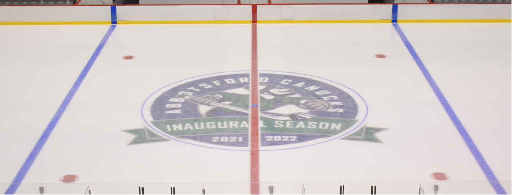 The center ice logo is freshly painted and ready for training camp to begin
